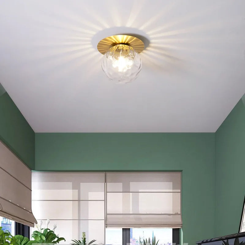 DecorBites™ Glass Ball Ceiling Lamp: Nordic Minimalist Round Hallway Light with Modern Design