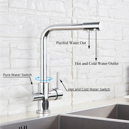 DecorBites™ Black Kitchen Faucet with Rotatable Water Purification Feature