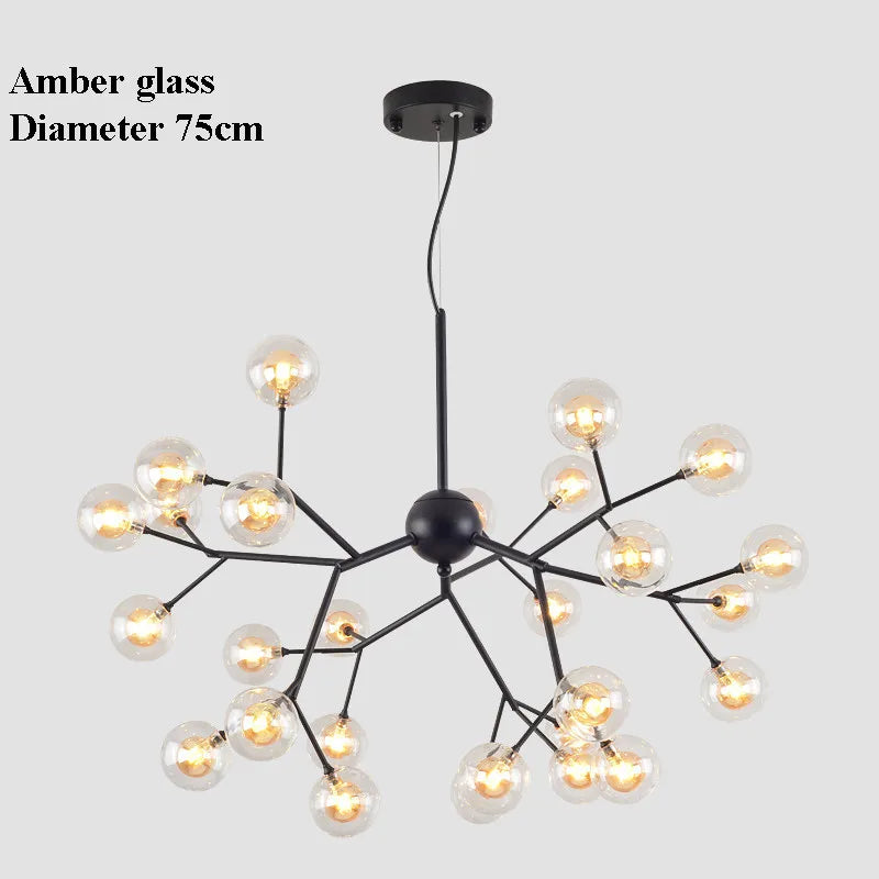 DecorBites™ LED Glass Ball Branch Chandelier | Modern Firefly Art Decor Lighting