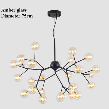 DecorBites™ LED Glass Ball Branch Chandelier | Modern Firefly Art Decor Lighting