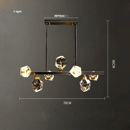 DecorBites™ Crystal Copper Black LED Chandelier for Dinning Room