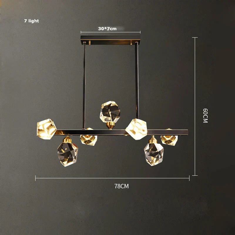 DecorBites™ Crystal Copper Chandelier Lighting for Dinning Room