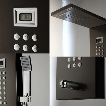 DecorBites™ Brushed Nickel Shower Column with Tub Spout & Hand Shower System