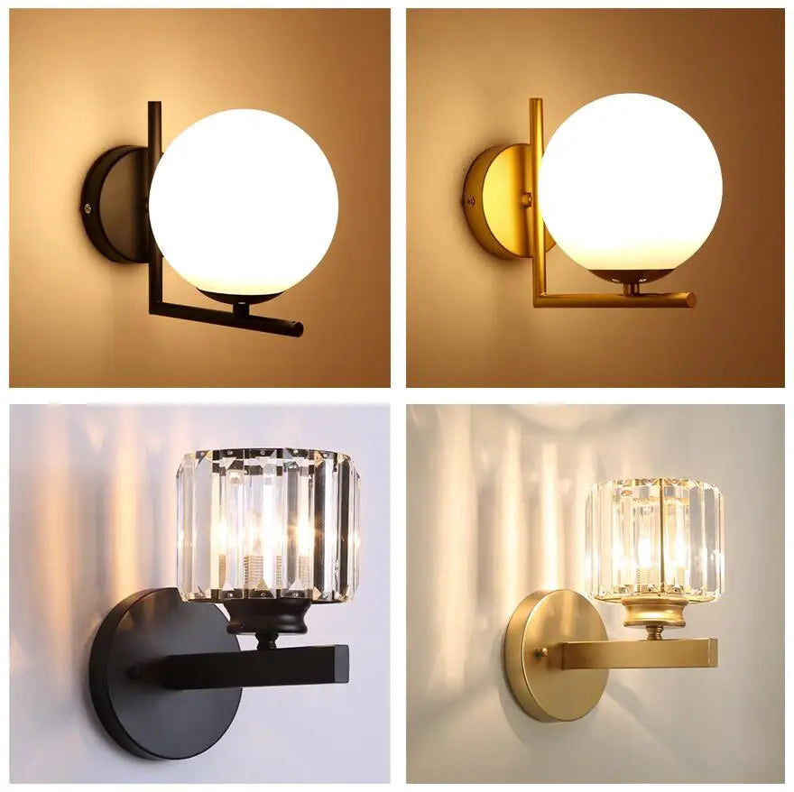 DecorBites™ Glass Ball LED Wall Lamp for Corridor Bedroom Living Room Décor