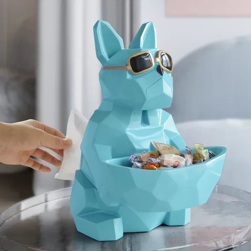 DecorBites™ Cool Dog Tissue Box Holder with Storage Box Home Office Decor Dog Figurine