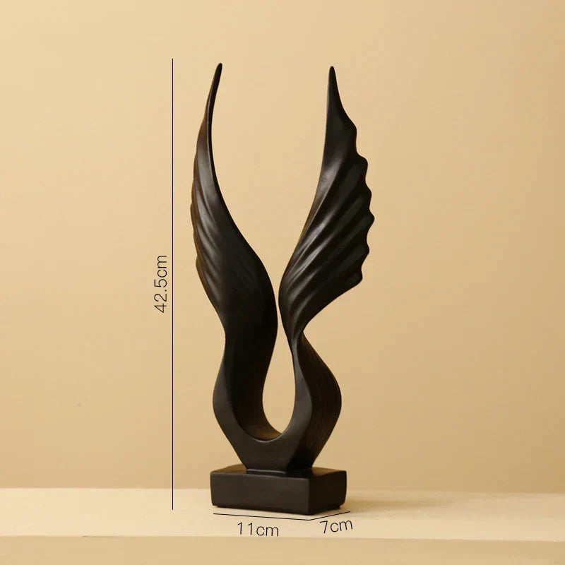 DecorBites™ Angel Wings Sculpture: Nordic Modern Abstract Resin Home Decor Artware