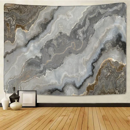 DecorBites™ Boho Marble Abstract Tapestry: Gold Foil Colorful Wall Hanging Art