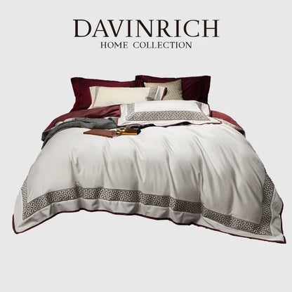 DecorBites™ Luxe Egyptian Cotton Bedding Set: Duvet Cover, Bed Sheet, 2 Pillow Sham