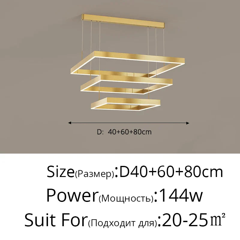 DecorBites™ LED Chandelier: Modern Aluminum Luster Lamps for Bedroom, Hall, Dining, Living Room