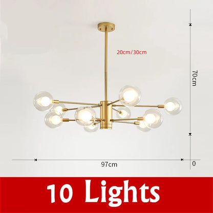 DecorBites™ Glass Ball Chandelier Modern Spotlight Pendant Lamp Lighting