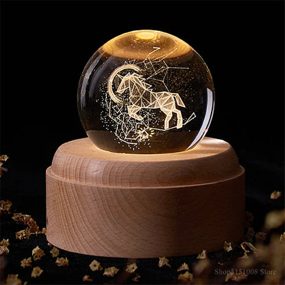 DecorBites™ Crystal Ball Night Light USB Music Box Universe Globe 3D Lamp