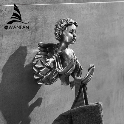 DecorBites™ Angel Brass Towel Hook for Bathroom & Garage Wall Mounted