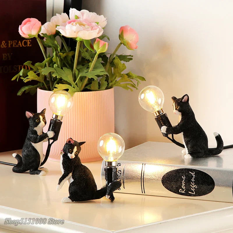 DecorBites™ Cat Resin Table Lamp for Children's Bedroom and Home Decor