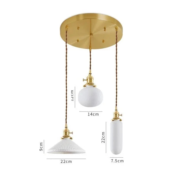 DecorBites™ Ceramic LED Pendant Light: Japanese Style, Nordic Design, Modern Living Room Hanging Lamp
