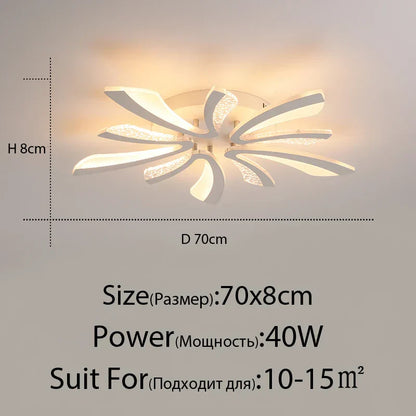 DecorBites™ LED Ceiling Chandelier Lights for Living Room Bedroom Dining Study White Black