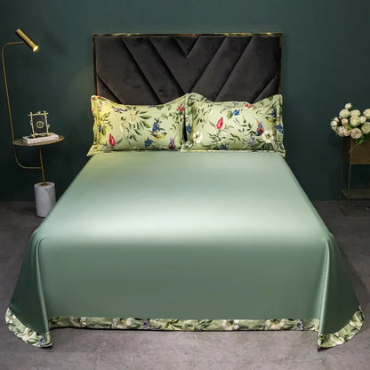 DecorBites™ 1400TC Egyptian Cotton Bird Floral Bedding Set - Luxury 4Pcs