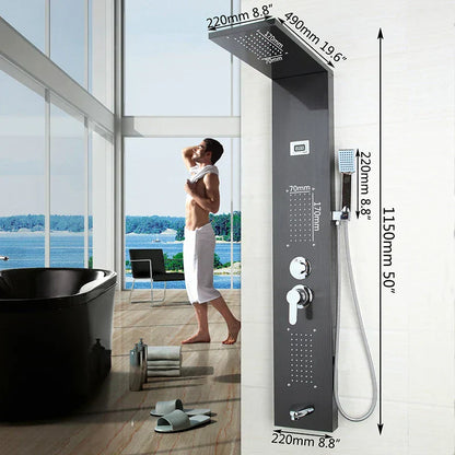 DecorBites™ LED Panel Bath Faucet with Digital Display and Massage Spa Jets
