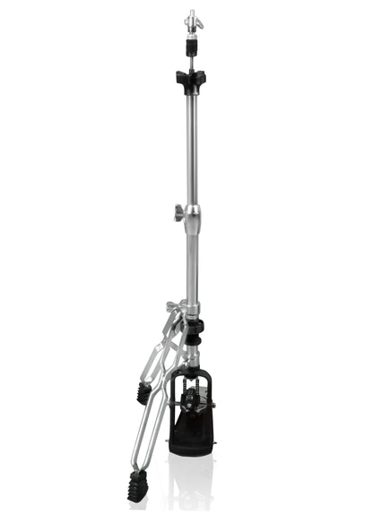 Premium 2 Leg Hi-Hat Stand by GRIFFIN | Heavy Duty Hihat Cymbal Foot Pedal with Drum Key | Folding Two Leg Style Converts to a No Leg High Hat Mount | Double Braced Chrome Percussion Hardware Mount