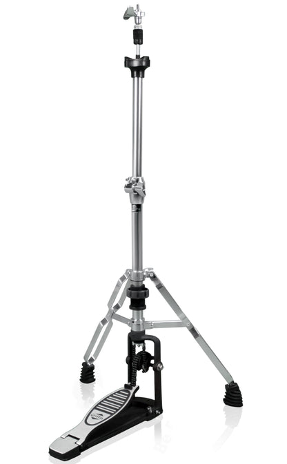 Premium 2 Leg Hi-Hat Stand by GRIFFIN | Heavy Duty Hihat Cymbal Foot Pedal with Drum Key | Folding Two Leg Style Converts to a No Leg High Hat Mount | Double Braced Chrome Percussion Hardware Mount