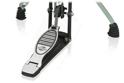 GRIFFIN Deluxe Pack Drum Hardware Kit (2 Piece Set) - Double Kick Drum Bass Pedal & 2-Legged Hi-Hat Stand - Quad-Sided Beater Head, Dual Chain Drive System & Responsive for Metal & Rock Drummers