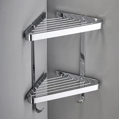DecorBites™ Brass Bathroom Shower Rack Wall Mounted Shelf