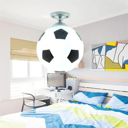 DecorBites™ LED Soccer Ball Ceiling Light for Boys Room, Indoor Lighting Fixture
