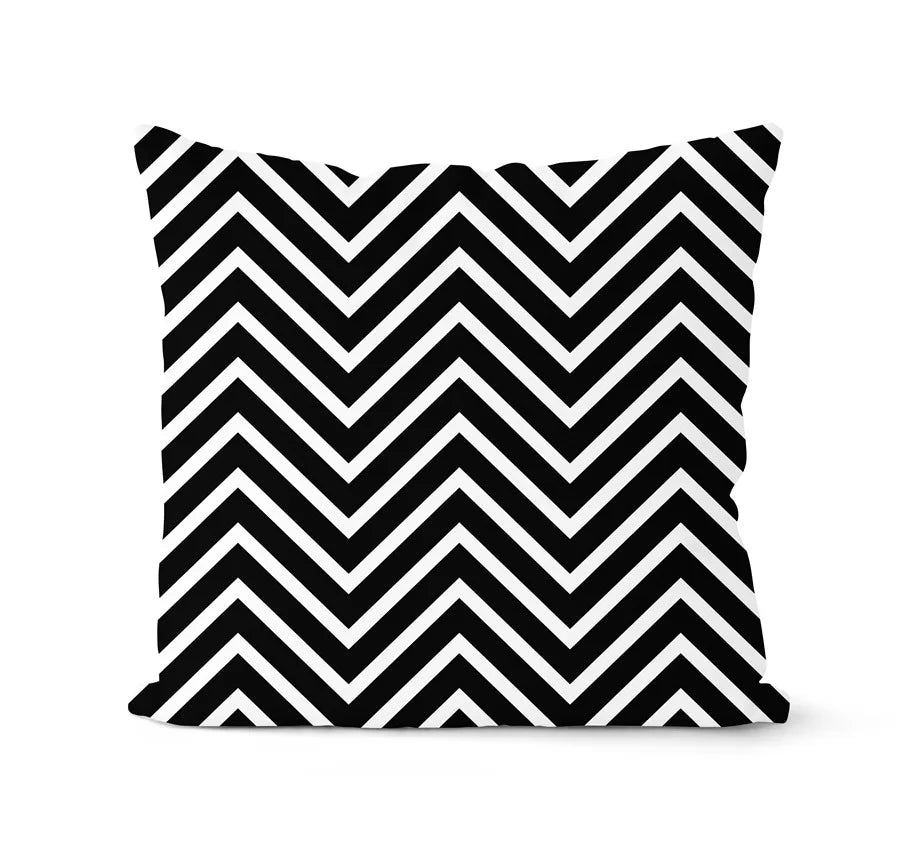 DecorBites™ Geometric Black & White Pillowcase Set – Home Sofa Decoration Cushion