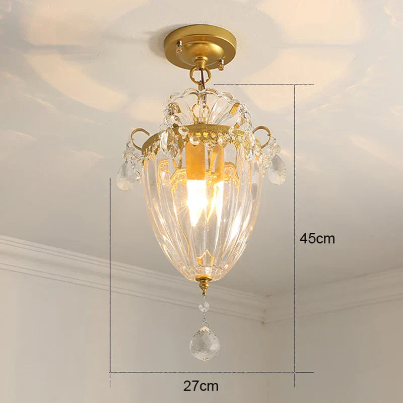 DecorBites™ Gold Crystal Round Ceiling Chandelier for Living Room LED Light Fixtures