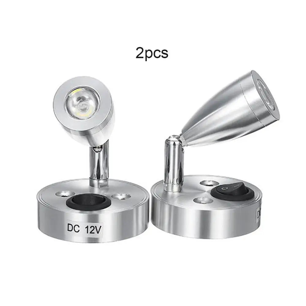 DecorBites™ LED Spot Reading Light 2pcs DC12V 3W 6000K Cold White for RV Caravan Camp Boat