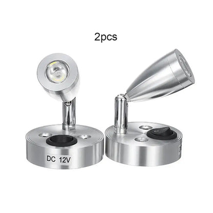 DecorBites™ LED Spot Reading Light 2pcs DC12V 3W 6000K Cold White for RV Caravan Camp Boat