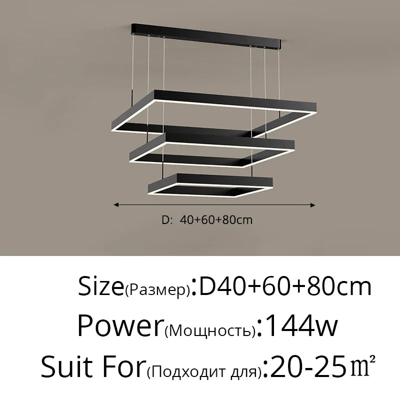 DecorBites™ LED Chandelier: Modern Aluminum Luster Lamps for Bedroom, Hall, Dining, Living Room