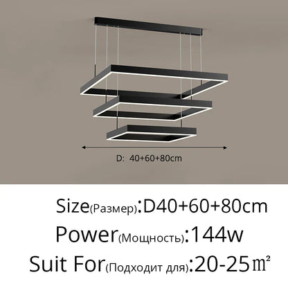DecorBites™ LED Chandelier: Modern Aluminum Luster Lamps for Bedroom, Hall, Dining, Living Room