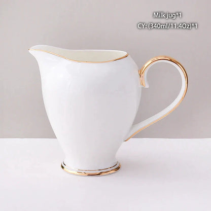 DecorBites™ Bone China Milk Jug: Elegant Ceramic Creamer for Tea, Coffee, Espresso