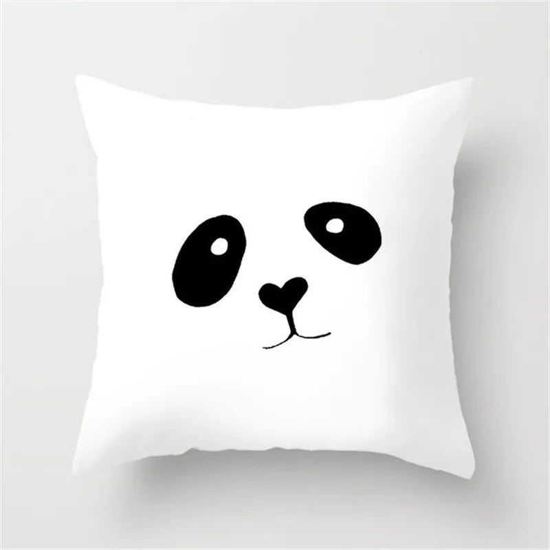 DecorBites™ Black White Flocking Pillowcase 45*45cm Fashion Living Room Sofa Cushion