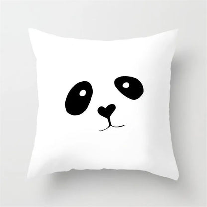DecorBites™ Black White Flocking Pillowcase 45*45cm Fashion Living Room Sofa Cushion
