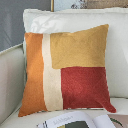 DecorBites™ Geometric Cushion Cover 45x45cm Soft Embroidered Pillow Case for Home Decor
