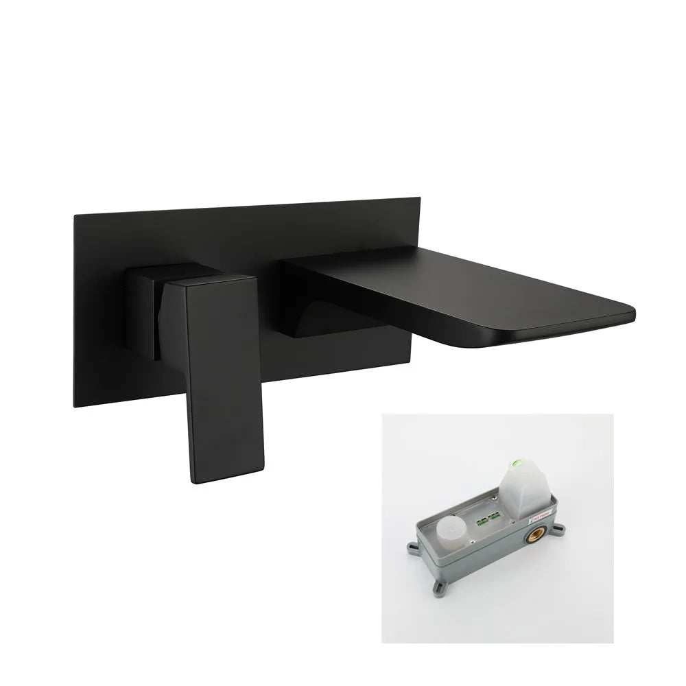 DecorBites™ Blanoir Solid Brass In-Wall Black and Brushed Gold Basin Faucet Mixer Tap