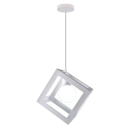 DecorBites™ Geometric Cube Pendant Lights Trio Metal Shades Square Ceiling Lamps