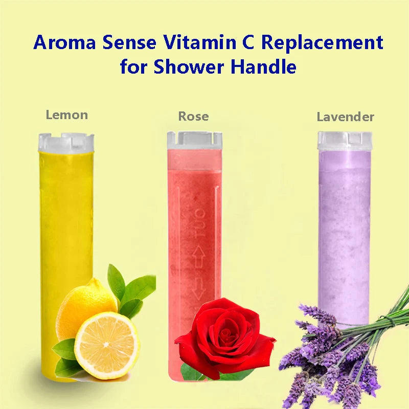 DecorBites™ Aroma Vitamin C Shower Head Filter Cartridge for Lemon Rose Lavender Skin Care