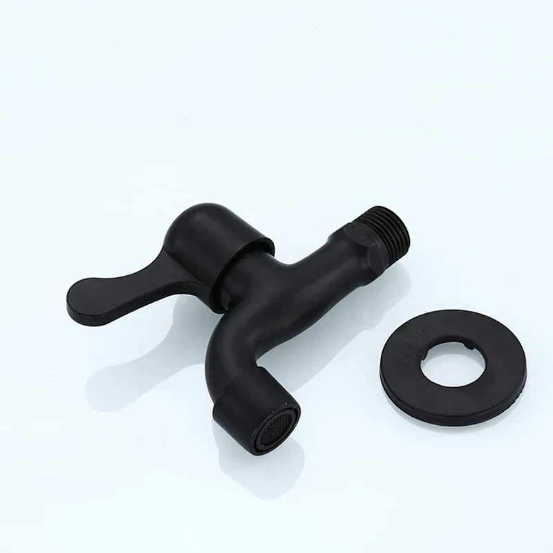 DecorBites™ Antique Black Brass Wall Mount Bibcock Tap for Outdoor Garden and Washing Machine