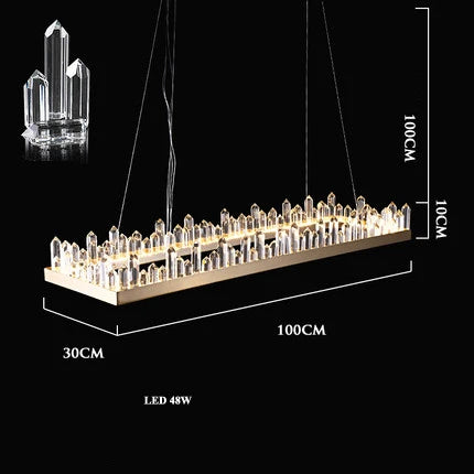 ™ Golden Crystal LED Chandelier for Modern Dining Room