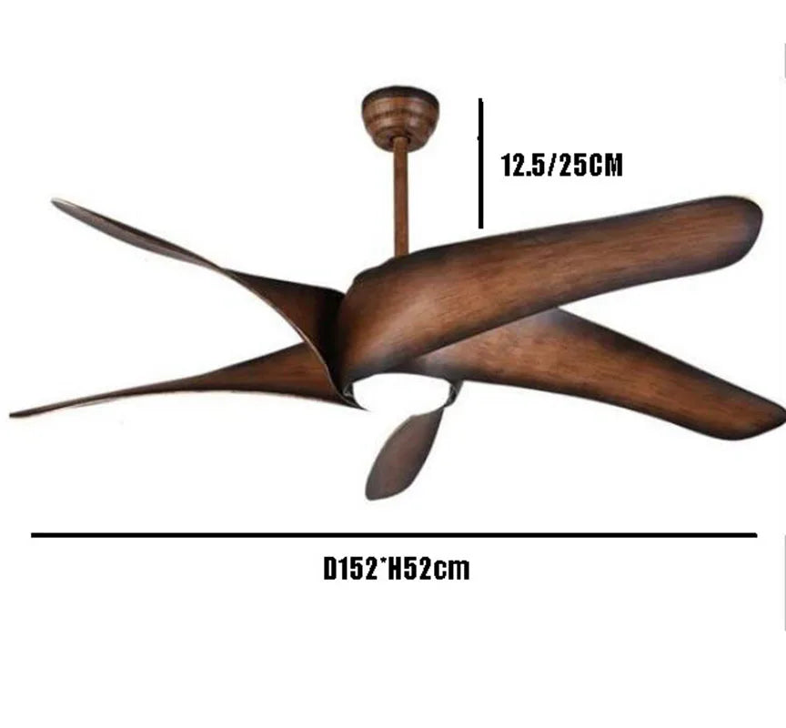 DecorBites™ 60" Brown Blades Ceiling Fan with Lights Remote Control LED Light