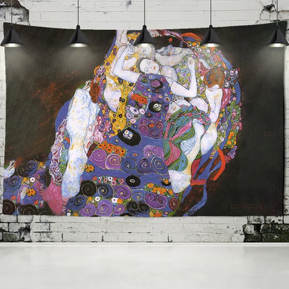 DecorBites™ Gold Kiss Oil Painting Tapestry Wall Hanging Art Blanket