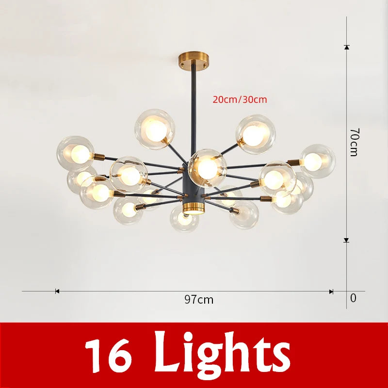 DecorBites™ Glass Ball Chandelier Modern Spotlight Pendant Lamp Lighting
