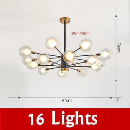 DecorBites™ Glass Ball Chandelier Modern Spotlight Pendant Lamp Lighting