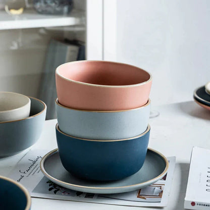 DecorBites™ Ceramic Morandi Bowl - Single Soup and Rice Bowl
