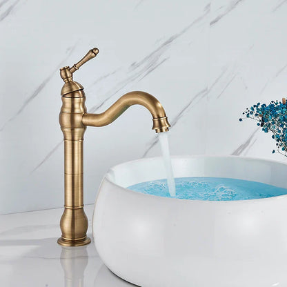 DecorBites™ Brass Basin Faucet with Swivel Spout & Single Handle Deck Mount