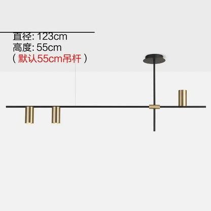 DecorBites™ Black Minimalist Dining Room Chandelier: Modern Nordic Long Lights for Stylish Lighting