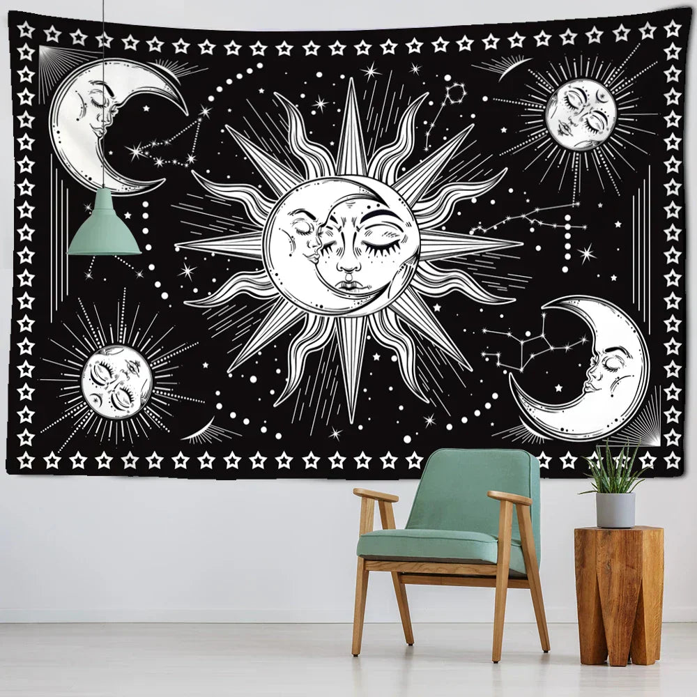 DecorBites™ Celestial Mandala Hippie Tapestry Wall Hanging Dorm Decor