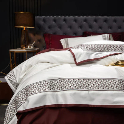DecorBites™ Luxe Egyptian Cotton Bedding Set: Duvet Cover, Bed Sheet, 2 Pillow Sham